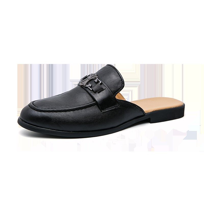 半拖鞋男士休闲韩版潮流尖头皮鞋百搭凉拖男士包头懒人凉鞋子外穿,流行男鞋,包头拖,淘宝优惠券,粉丝福利购,淘宝优惠卷