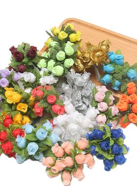 热销12PCs/lot Silk Rose Artificial Flowers Bouquet Fake Flow