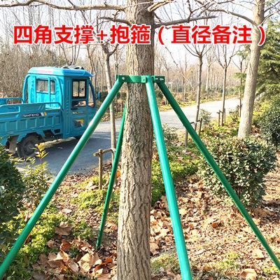树木支撑架大树固定器铁抱箍防风支扶移栽支撑杆镀锌钢管绿色烤漆