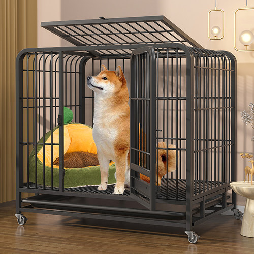 新品狗笼子小型中型犬家用室内带厕所泰迪柯N基狗屋窝宠物笼子大