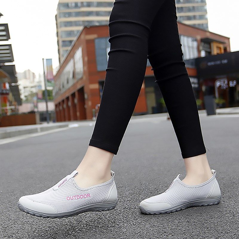 一脚蹬懒人鞋女秋平底防滑老妈鞋运动网面鞋中老年人妈妈鞋奶奶鞋,女鞋,深口单鞋,淘宝优惠券,粉丝福利购,淘宝优惠卷