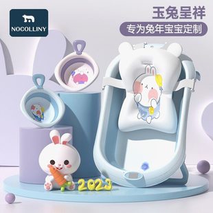 婴儿可折叠洗澡盆大号浴桶浴盆坐躺小孩家用宝宝幼儿新生儿童用品