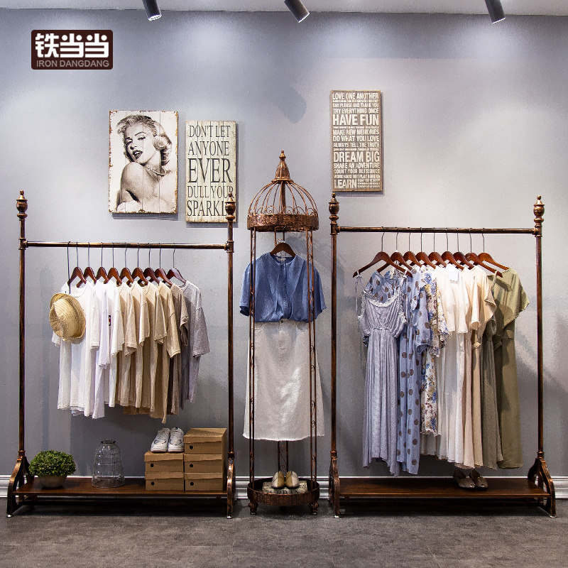 欧式女装店服装店衣架展示架落地式女装店货架组合简约现代靠墙