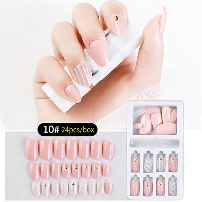 速发Fake Nails Reusable Stick On Nails Press on Full Cover F