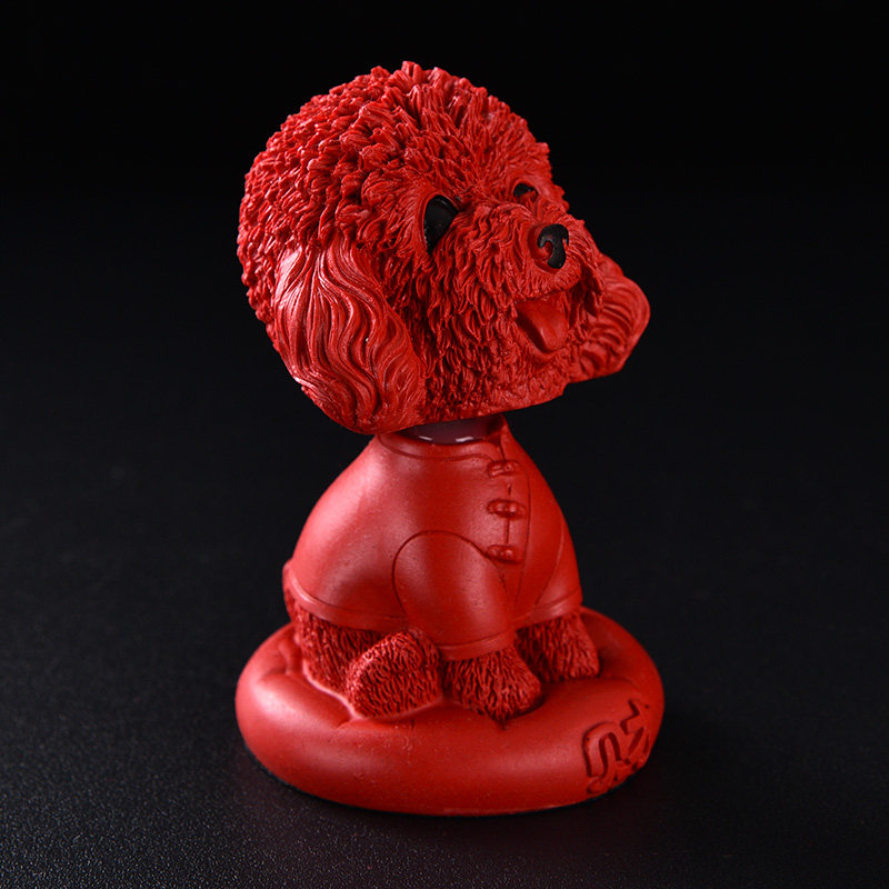 中国红漆器朱砂汽车摆件可爱摇头狗狗车内装饰品剔红雕漆车上用品,特色手工艺,漆器,淘宝优惠券,粉丝福利购,淘宝优惠卷