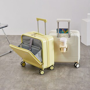 前开口18寸登机箱女小型行李箱旅行箱20寸拉杆箱男耐用结实静音