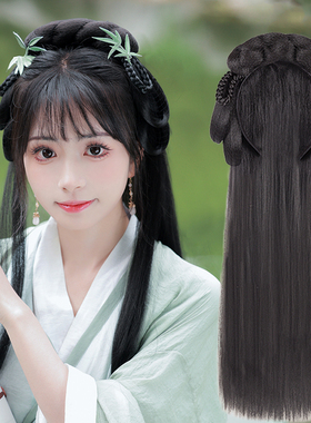 汉服假发一体g式懒人发箍古装全头套古风盘发发髻造型日常垫发包