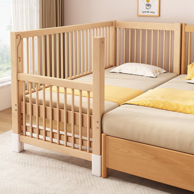 高低可调榉木儿童拼接床带护栏加宽床拼接床边宝宝婴儿床实木小床,住宅家具,儿童拼接床,淘宝优惠券,粉丝福利购,淘宝优惠卷