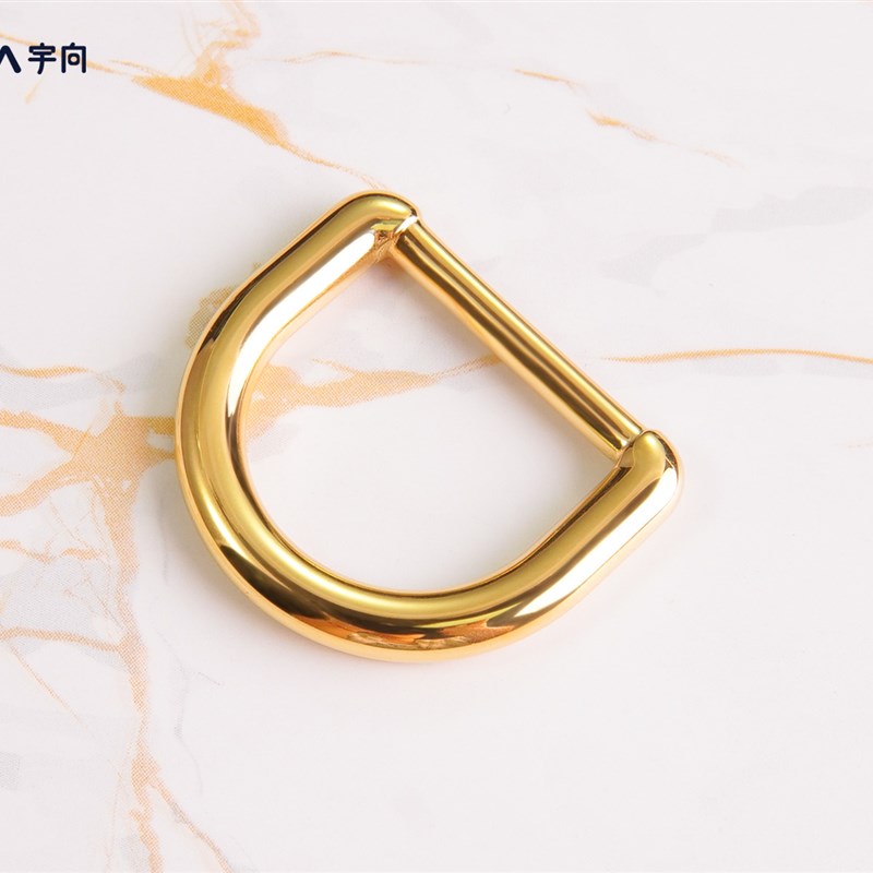 现货高端手工皮革五金配r件 不锈钢无缝闭口D扣 线扣 肩带超连结