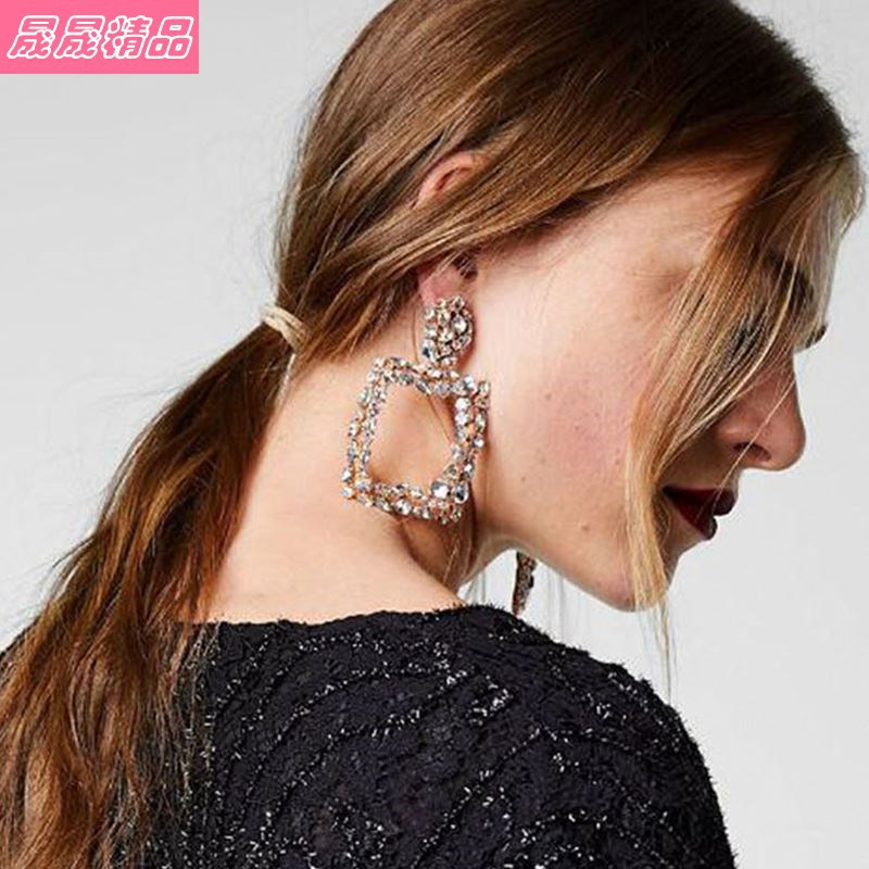 推荐Earrings women gold color statemen metal earing Hanging