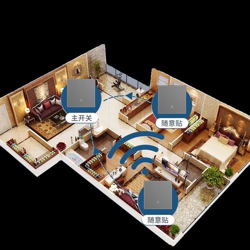 灰色遥控开关无线智能灯面板免布线2D20V灯开关家用双控远程随意