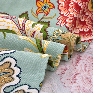 田园风大花纯棉老粗布床单单件加厚全棉帆布单人双人棉布床笠枕套