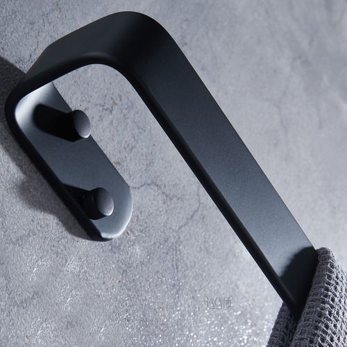 Towel Bar Black Space Aluminum Wall Mounted Single Washroom