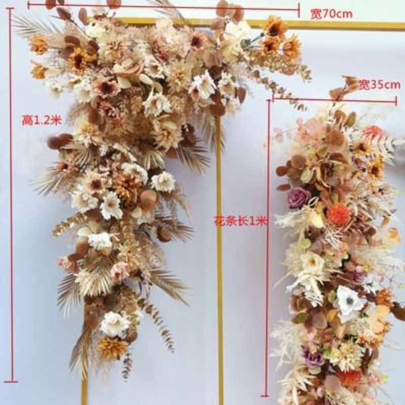 新品婚庆三角娟花排结婚拱门橱窗舞台背景迎宾区布置花艺展示