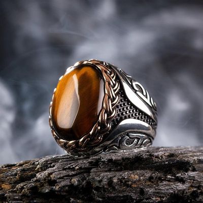 推荐Retro Handmade Turkish Ring For Men Vintage Double Sword