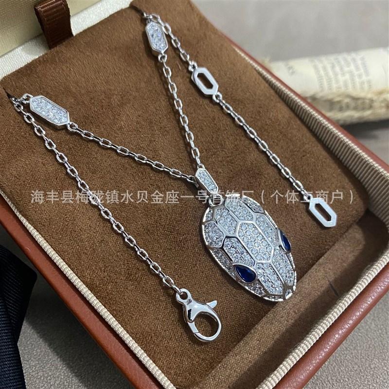 精工版宝家满钻蛇头项链红绿蓝B眼宝石蛇头男女高级感欧美项饰