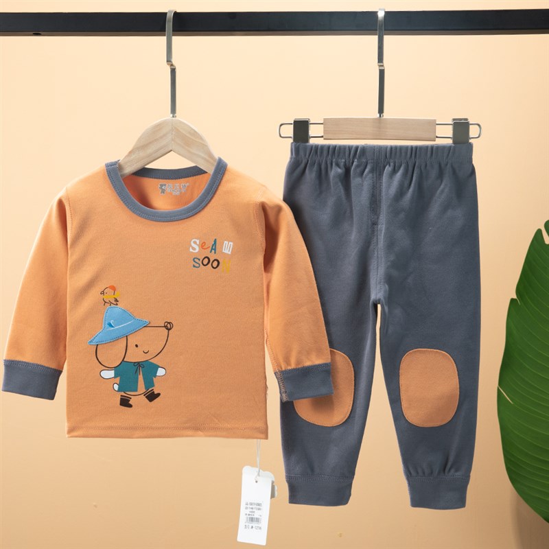 无骨儿童舒绒线衣线m裤纯棉宝宝内衣全棉小孩打底衫秋冬女童秋衣