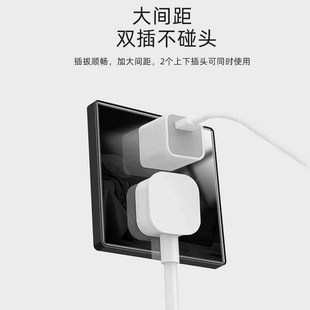 有机玻璃型镜面开关插座亚克力面板五孔插座银灰色家用墙壁插座