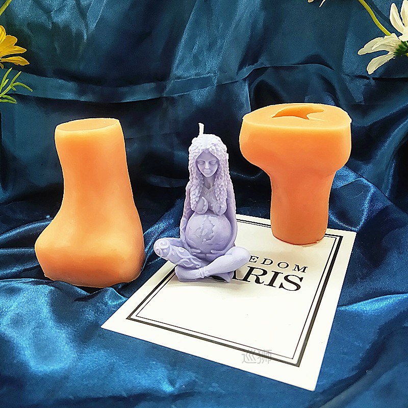 Free Shipping  Goddness Mother Earth Candle Mold Gaia Handma