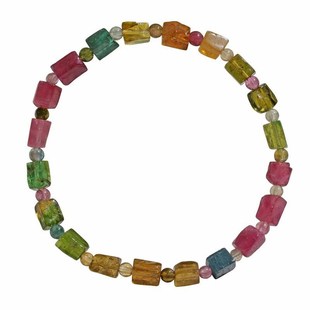 天然西瓜碧玺原石随形手链单圈手串一物一图饰品礼物情侣送女友