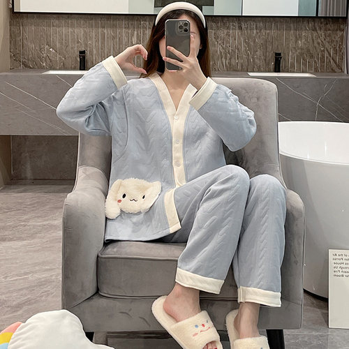 秋冬季空气棉月子服春秋纯棉产后孕妇睡衣哺乳产妇12月份1坐月款2