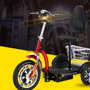 现货轻便48v折叠成人老年平稳电动三轮车成人滑板车女士母子迷你