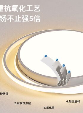个性方型圆形灯简约m现代全光谱卧室灯小客厅灯餐厅房间灯具吸顶