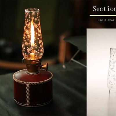 Gas Lantern Glass Lampshade Outdoor  Camping Atmosphere Lamp