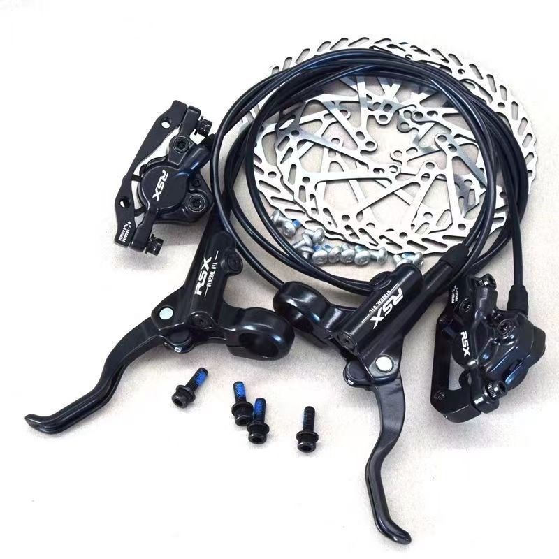 液压碟刹器配件带片一体油缸刹车山地自行车前后油压碟刹夹器油碟