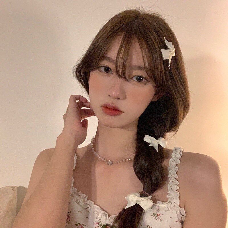 小众高货元气少女氛围感蓝色蝴蝶结发夹百搭甜美公主发饰小发卡刘