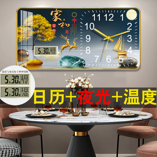 创意现代简约餐厅时钟挂墙大气 2022新款 网红钟表挂钟客厅家用时尚