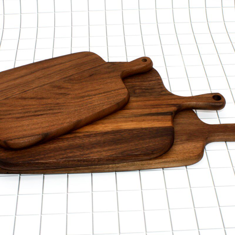 NHM 1 pcs Black Walnut Chopping Blocks Kitchen Food Plate Wo