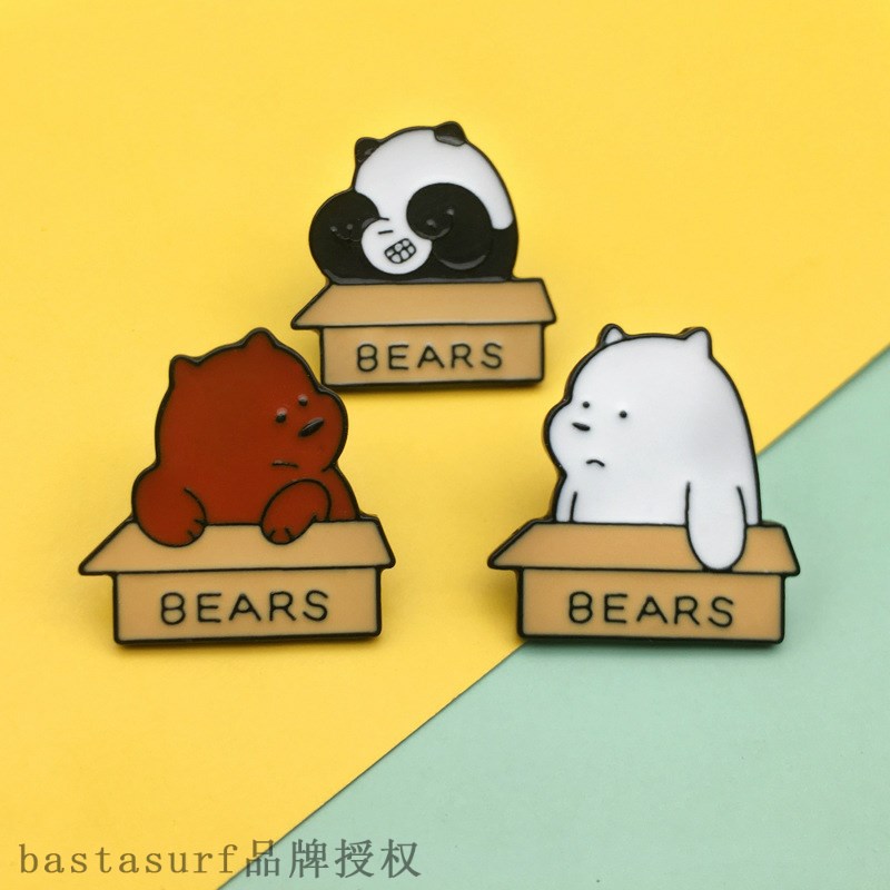 推荐Panda Brooch Cute Japanese couple pin cartoon badge hat 饰品/流行首饰/时尚饰品新 胸针 原图主图