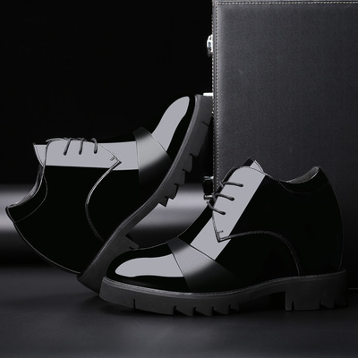男士内增高鞋男12cm商务正装皮鞋12厘米内增高男鞋12公分特高漆皮