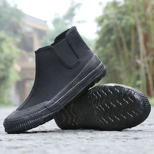 农民工干活鞋子干农活鞋防护鞋防滑耐磨胶鞋工地工作橡胶鞋套脚鞋