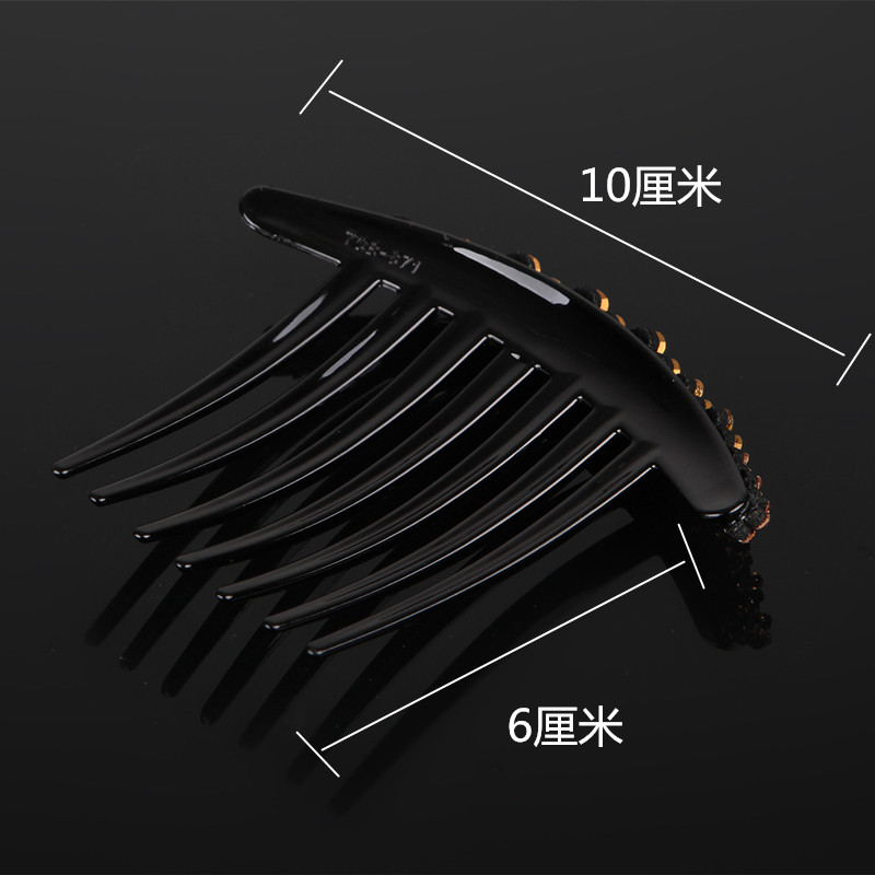 发饰水钻发夹盘头发插梳韩式妈妈女士后脑勺发插简约发叉发梳