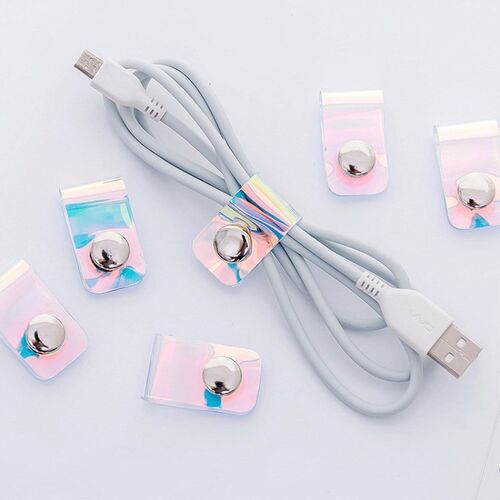 5pc Cable Winder Organizer Desk Set Wire Data Line Holder P