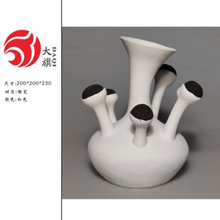 现代艺术家居软装白色陶瓷手工花瓶摆件样板房别墅酒店装饰品