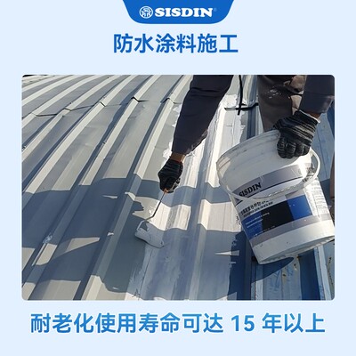 金属屋面防水涂料材料彩钢瓦铁皮钢结构厂房房顶修补堵漏