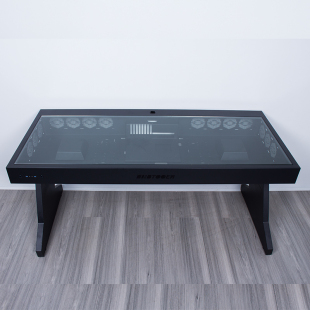 直销Btooer电脑机箱一体v桌高端台式 全透明大机箱炫酷科幻水冷电