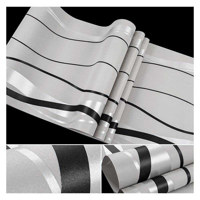 鹿皮绒壁纸北欧几何图形图案线条曲线简约竖条纹客V厅电视背景墙