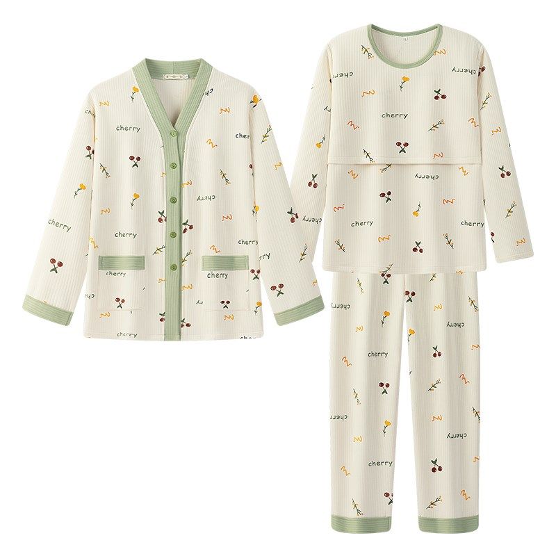 空气棉月子服三件套秋冬季产后孕妇睡衣哺乳春秋款产妇10月份