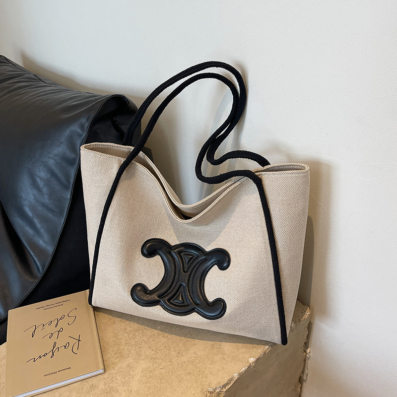 左嫂家 帆布包女2023年新款大容量简约布袋上班族通勤包包手提包,箱包皮具/热销女包/男包,托特包,淘宝优惠券,粉丝福利购,淘宝优惠卷