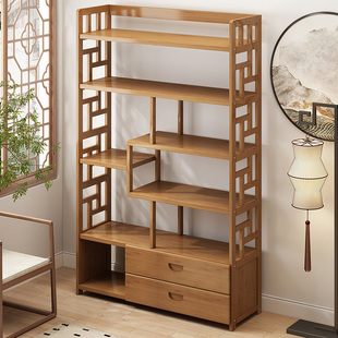 新中式博古架茶叶展示柜多宝阁非实木茶室茶柜摆件茶具置物架