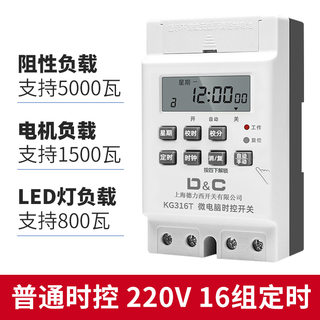 上海德力西开关防水时控开关定时器220V路灯水泵全自动循环控制器