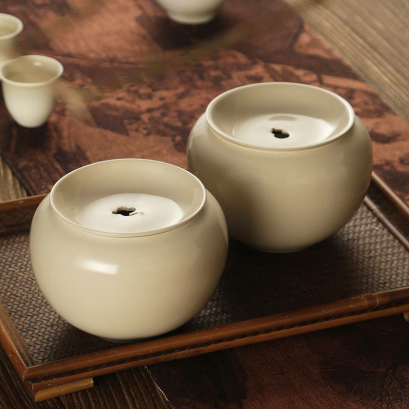 草木灰建水陶瓷茶洗茶渣缸水盂带盖日式家用盖碗茶具壶承干泡台小