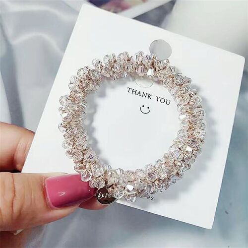 速发Ladies Peharl Multicolor Beads Hair Tie Elastic Hair Rop