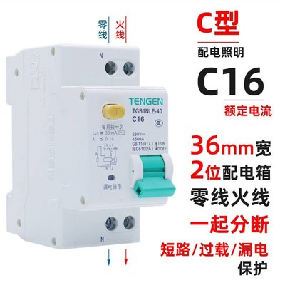 天正TGB1NLE-40双进双出空气开关漏电保护器DPN20A32A家用