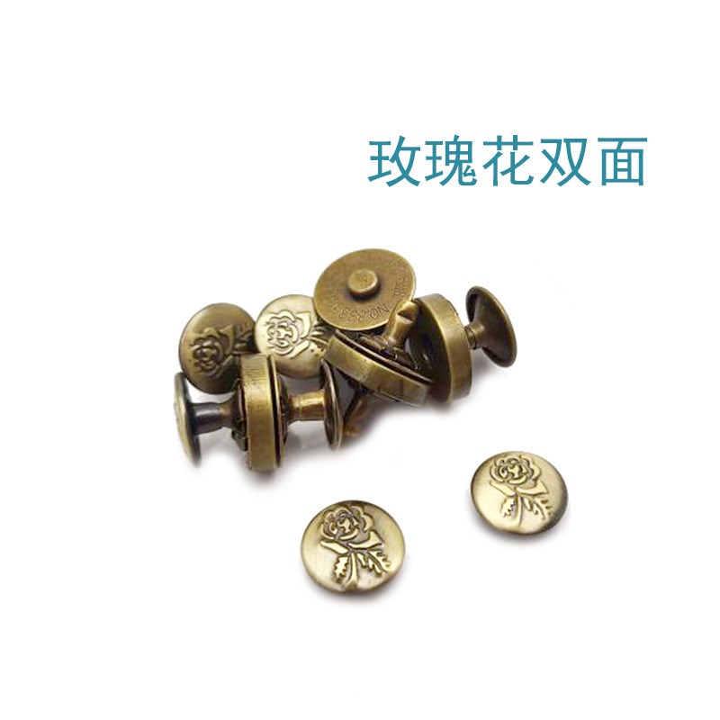 玫瑰花双面帽钉磁性纽扣吸铁石扣子免缝金属磁扣皮革钱包箱包配件