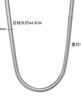 项链925银意大利软蛇骨链u高级感ins颈饰小众轻奢刀片链锁骨链颈